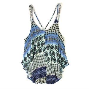 MOD Boutique Blue Damask Strappy Tank Top